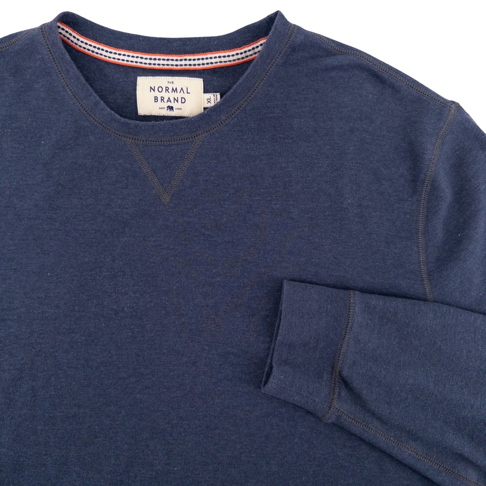 The Normal Brand Mens XL Puremeso Crewneck Pullover Sweatshirt Blue Gorpcore